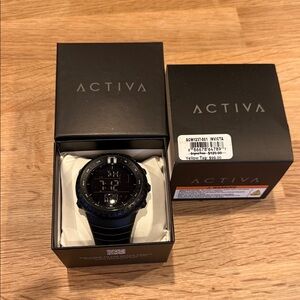 Ativa Black Strap Watch